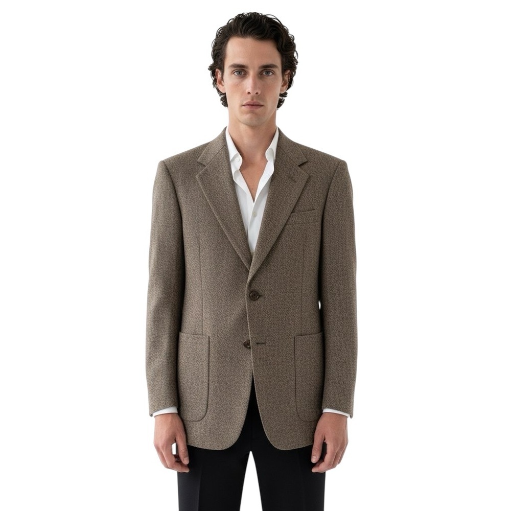AQUASCUTUM BROWN TWEED BLAZER JACKET WOOL MEN'S SIZE 40